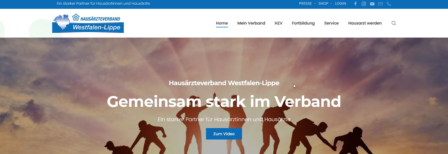 Website Relaunch der Hausärzteverbände Westfalen-Lippe, Niedersachsen & Hessen